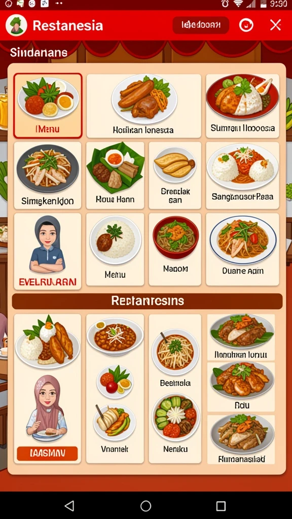Berbagai pilihan permainan yang tersedia di aplikasi.