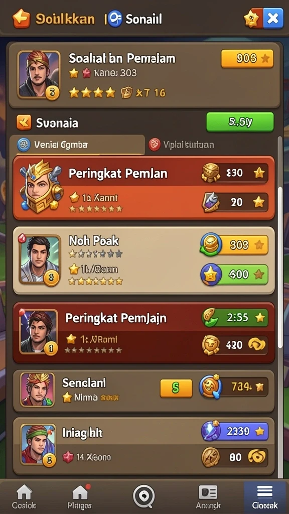 Karakter yang dapat dipilih dengan kemampuan unik.