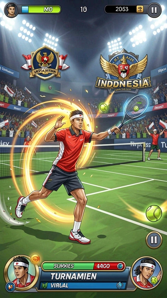 Tampilan grafis yang memukau dari arena permainan.