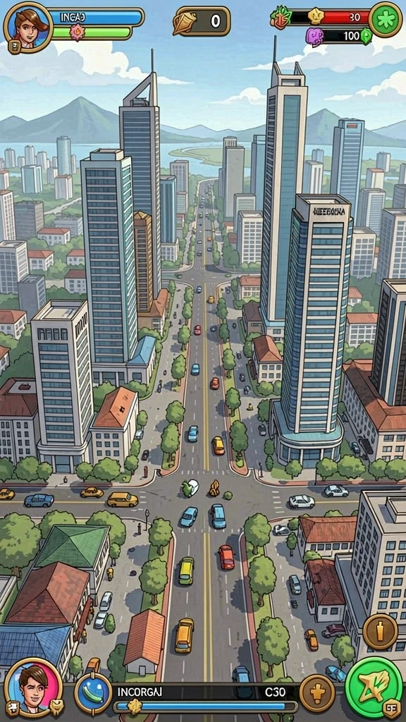 Grafis yang menawan dan penuh warna.