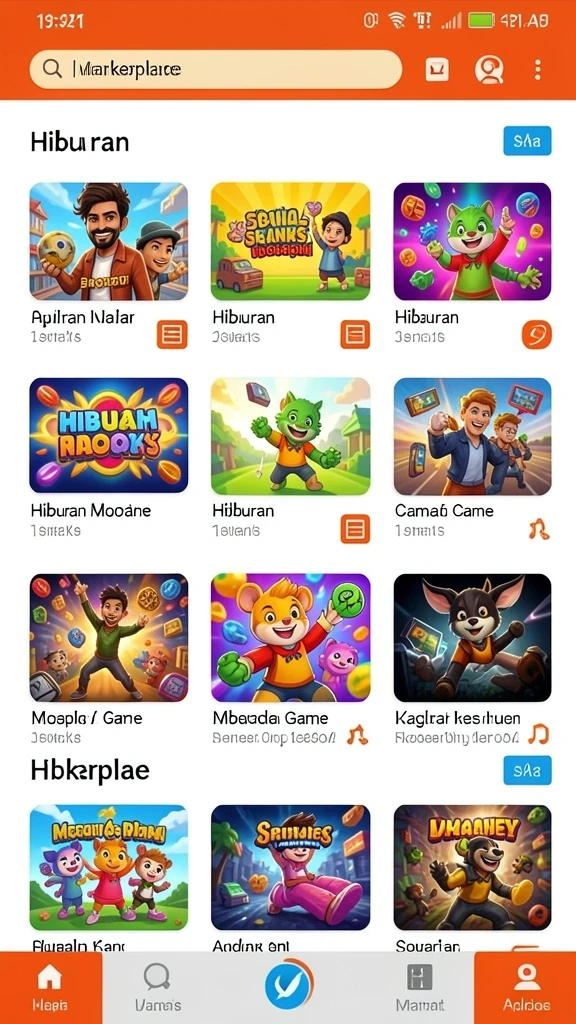 Tampilan awal game yang menarik dan intuitif.