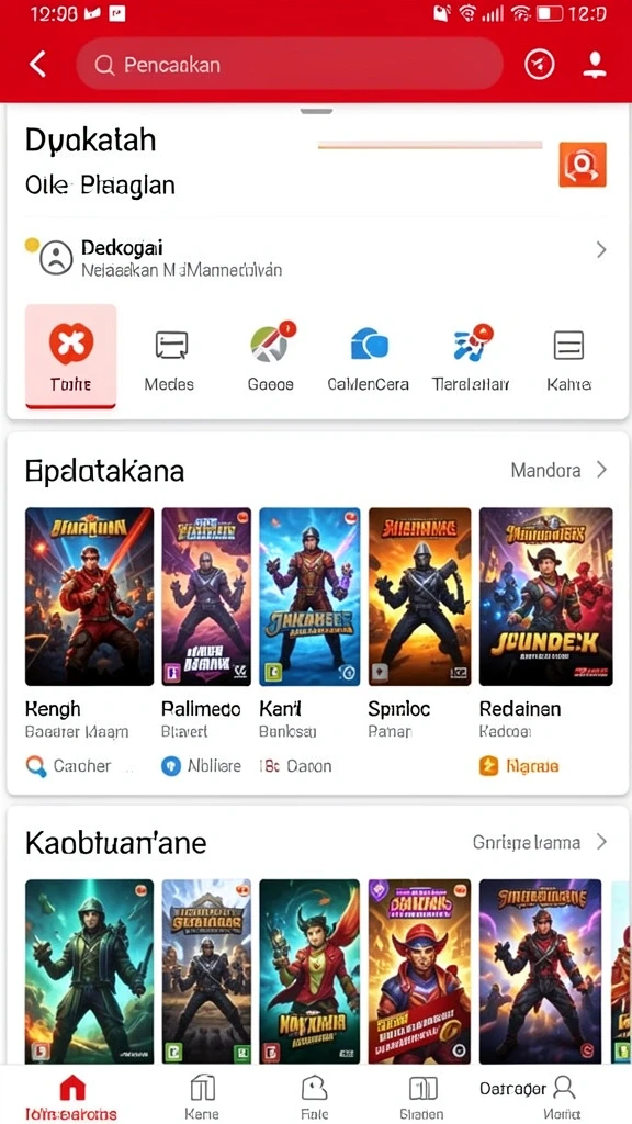 Tampilan awal game dengan karakter yang mengesankan.